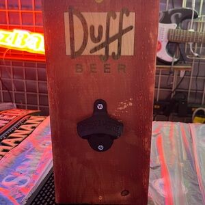 Duff beer Wall Mounted Bottle Opener man cave hand made